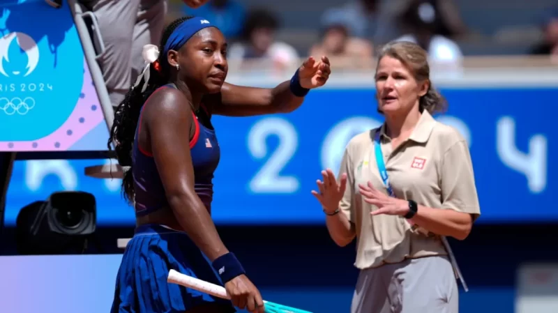 Coco Gauff loses an argument with the chair umpire and a match to Donna Vekic at the Paris Olympics