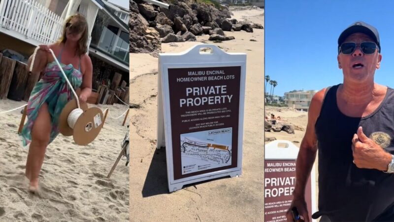 ‘Get Moving Now!: Family Gets the Last Laugh After California Homeowner Who Was On Video Cursing Out Mother and Son Faces Fine of Up to $11,000 a Day for Roping Off Beach Near Her Property