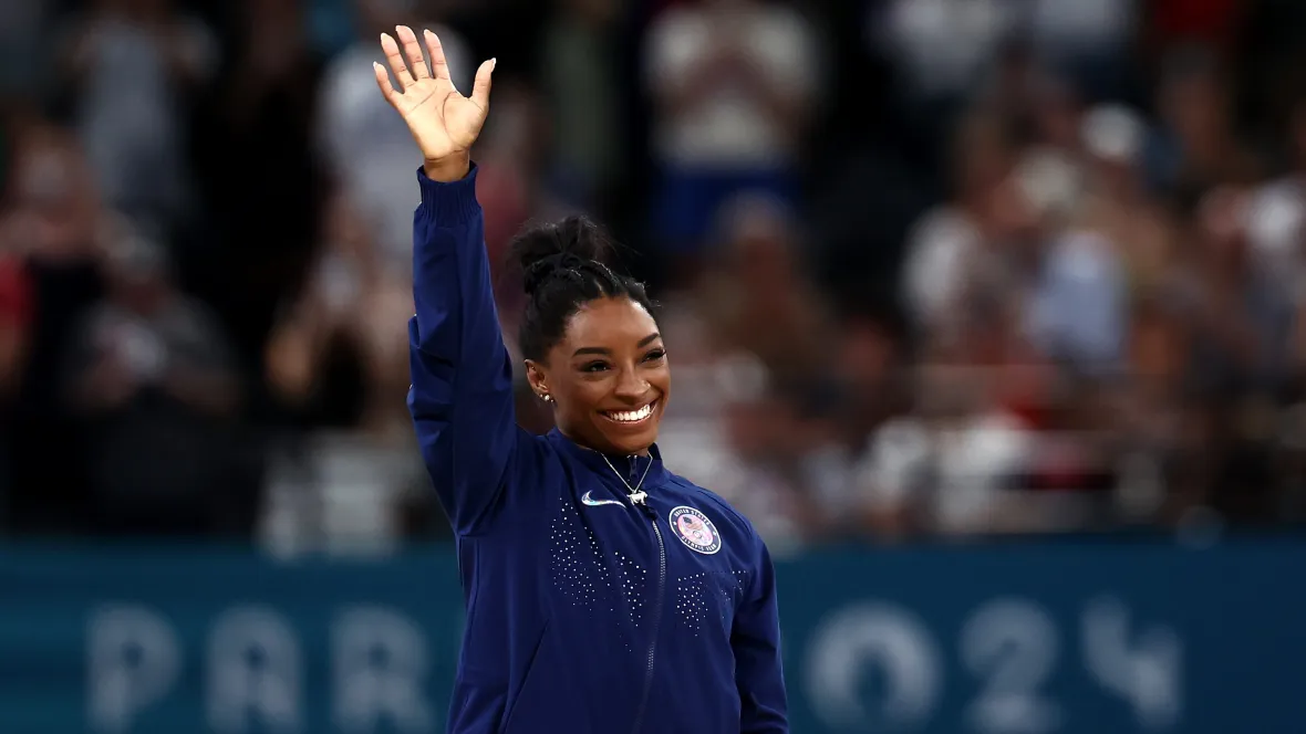 Simone Biles edges Brazil’s Rebeca Andrade for her second Olympic all-around gymnastics title