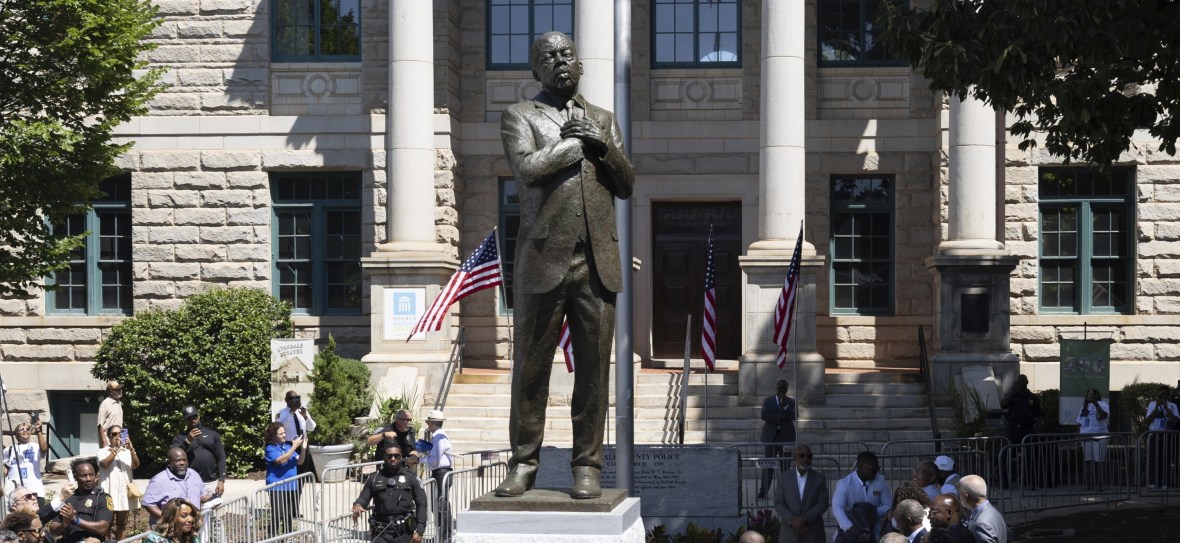 John Lewis statue unveiled at spot where Confederate monument once stood