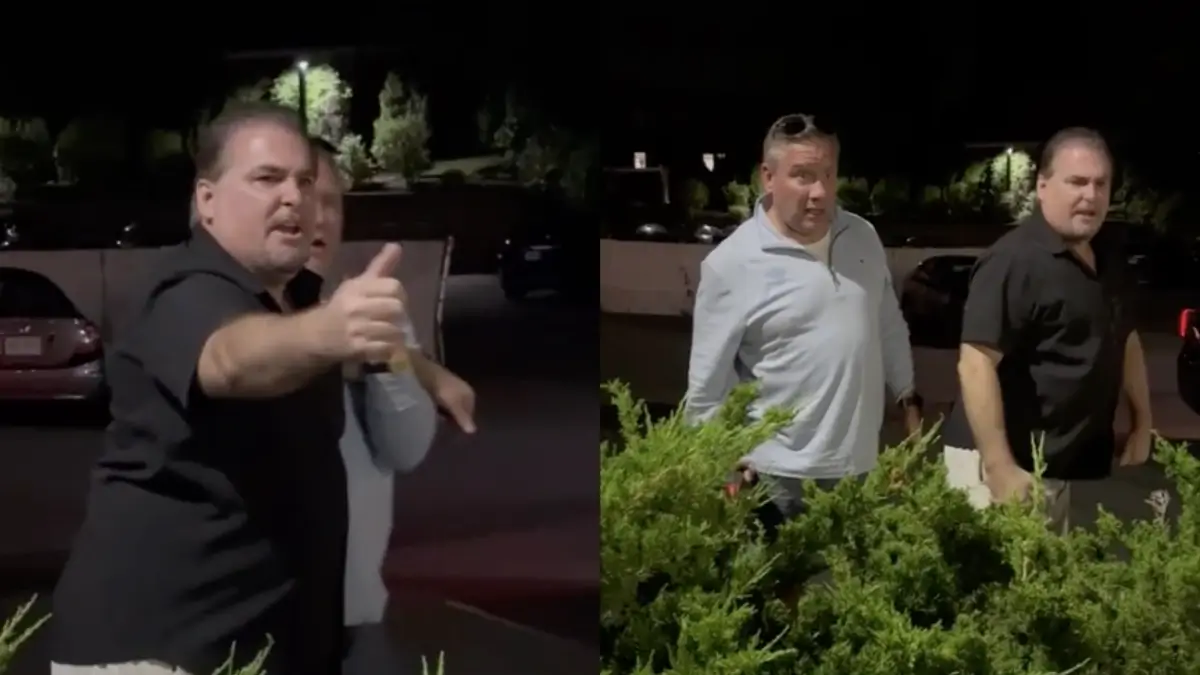 ‘Let’s Go You, F–ks!: Drunken Man Hurls Racist Slurs at Two People In Restaurant Parking Lot Meltdown While Friend Threatens to Grab Hammer