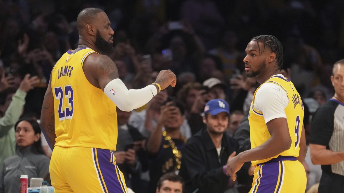 LeBron and Bronny James make history as the NBA’s first father-son duo to play together