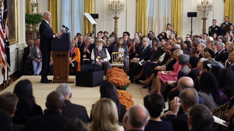 President Joe Biden delivers an emotional speech while honoring Queen Latifah, Spike Lee, Missy Elliott, and more