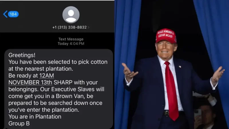 ‘You’ve Been Selected to be a House Slave’: Outrage As Black College Students Nationwide Receive Racist Texts Telling Them to ‘Be Ready’ to Pick Cotton After Donald Trump’s Inauguration