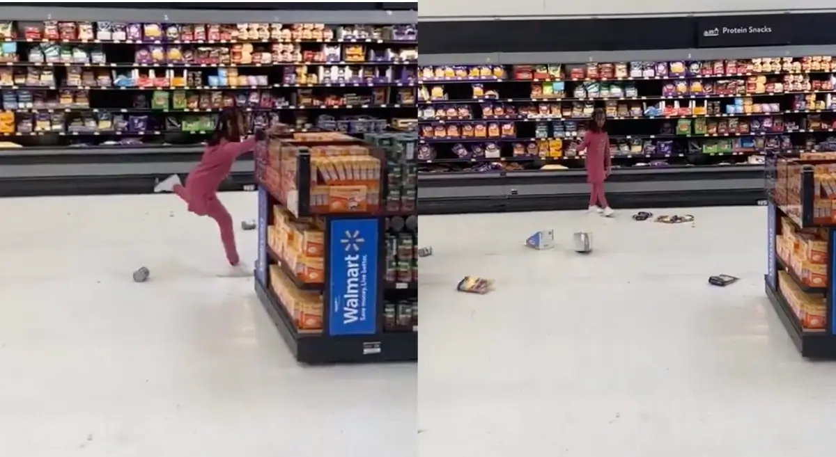 ‘Don’t Touch Her!’: Video Shows Little Girl Throwing Food, Breaking Bottles In Epic Walmart Tantrum, Sparking Debate Among Customers, Employees Over When Bystanders Should Intervene