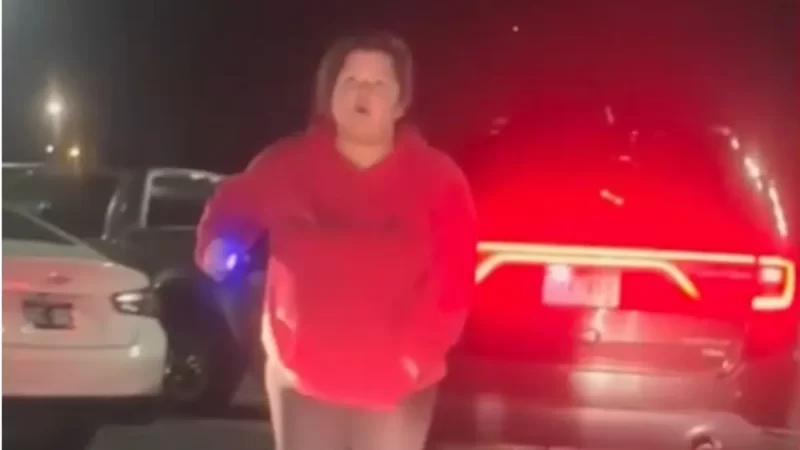 ‘No Exchanging of Words Before It or Anything’: Unhinged Colorado Woman Points Gun with Red Laser at Young Couple Who Honked Horn at Her In Parking Lot, Video Shows