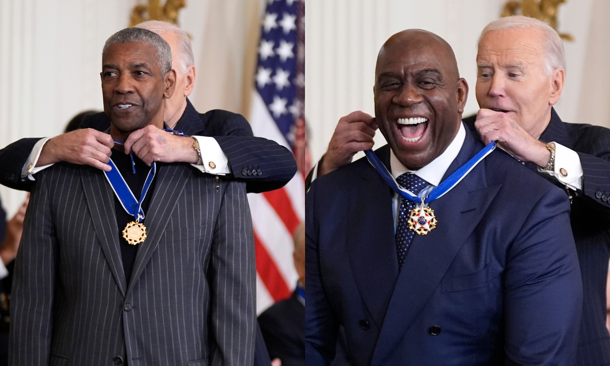 Biden awards Denzel Washington, Magic Johnson and Fannie Lou Hamer with Presidential Medal of Freedom