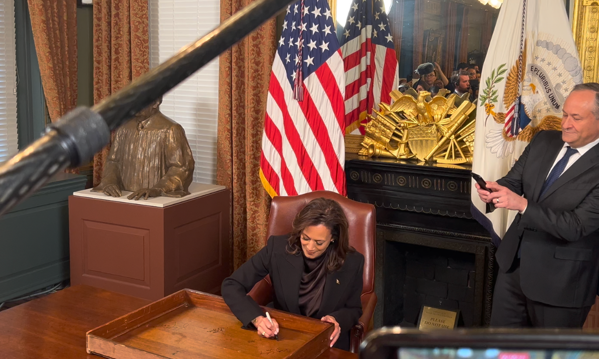 Kamala Harris etches her name in history with desk signing and hints at what’s next for her