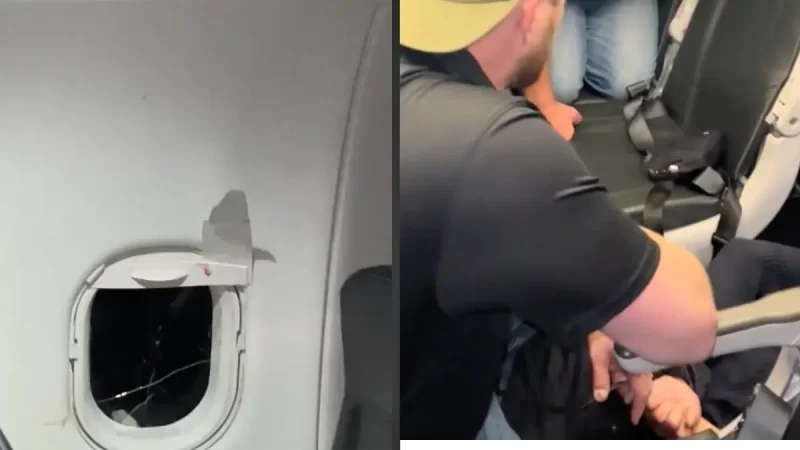 ‘Absolutely Terrified’: Passengers Restrain Man As He Screams, Punches Plane Window Until It Shatters; Frontier Airlines Refuses to Press Charges