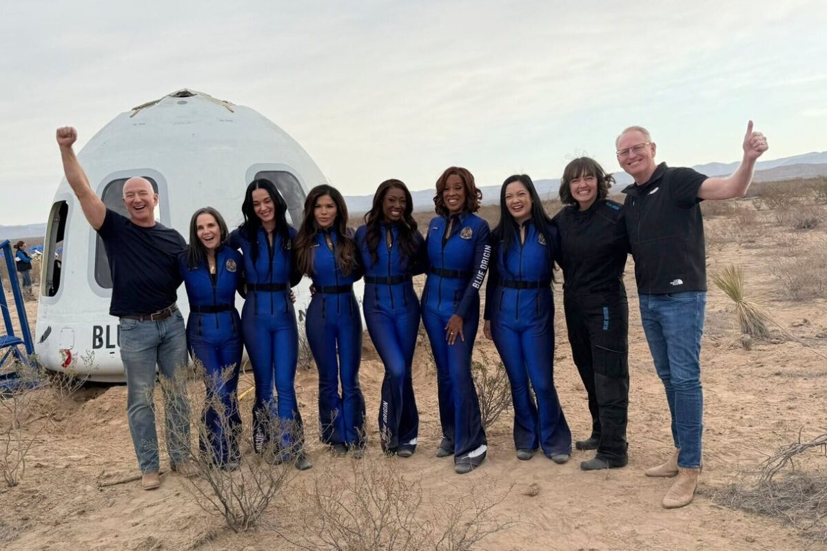 Gayle King becomes an ‘astronaunt’ as Oprah Winfrey watches on with tears in her eyes: ‘I have never been more proud of my friend’ 