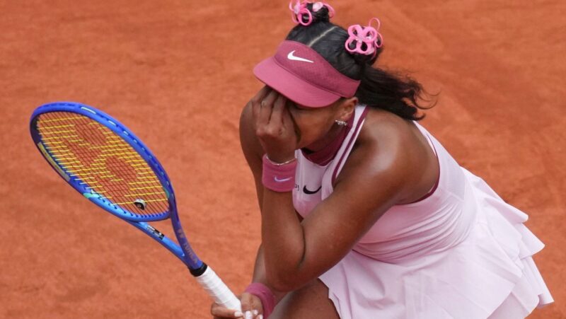 Naomi Osaka tears up after first-round French Open loss to Paula Badosa