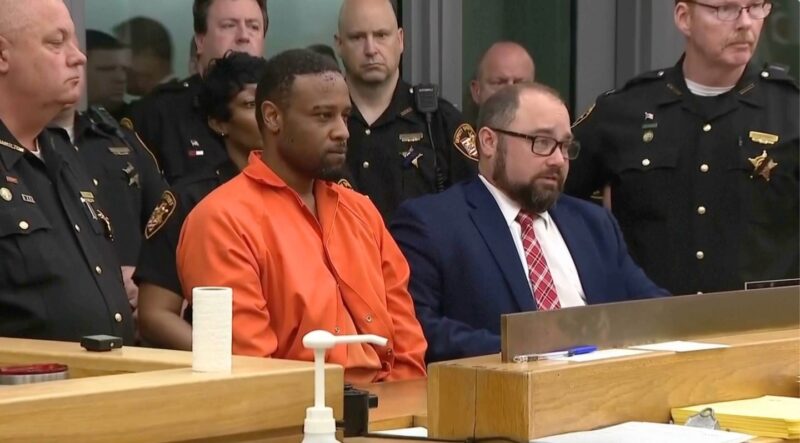 Rodney Hinton Jr. stares down cops in court after allegedly avenging his son’s death