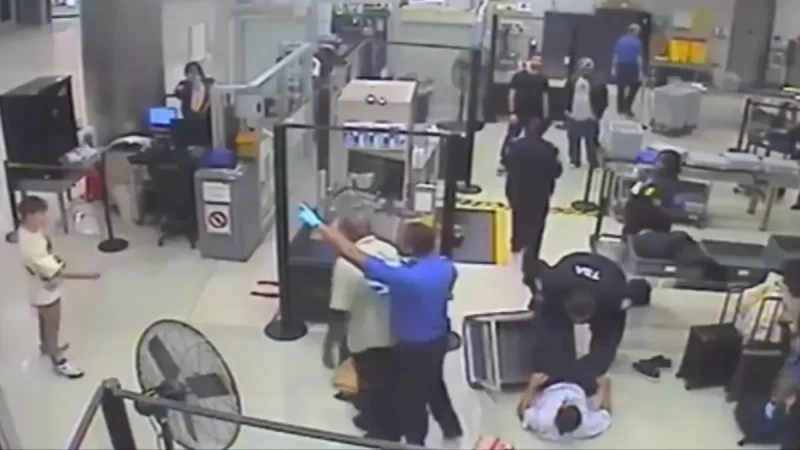‘Without Warning’: Unruly Passenger Who Was Kicked Off Flight Day Before Unleashing Wild Attack on TSA Officers Learns the Hard Way, Video Shows