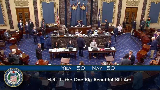 Senate passes Trump’s big tax breaks and spending cuts bill as Vance breaks 50-50 tie