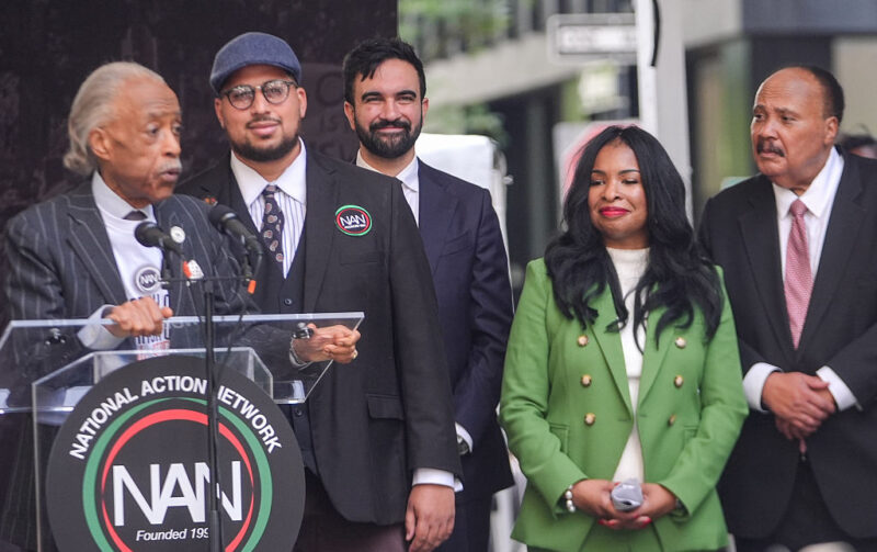 Rev. Al Sharpton Leads Pro-DEI March Down Wall Street 