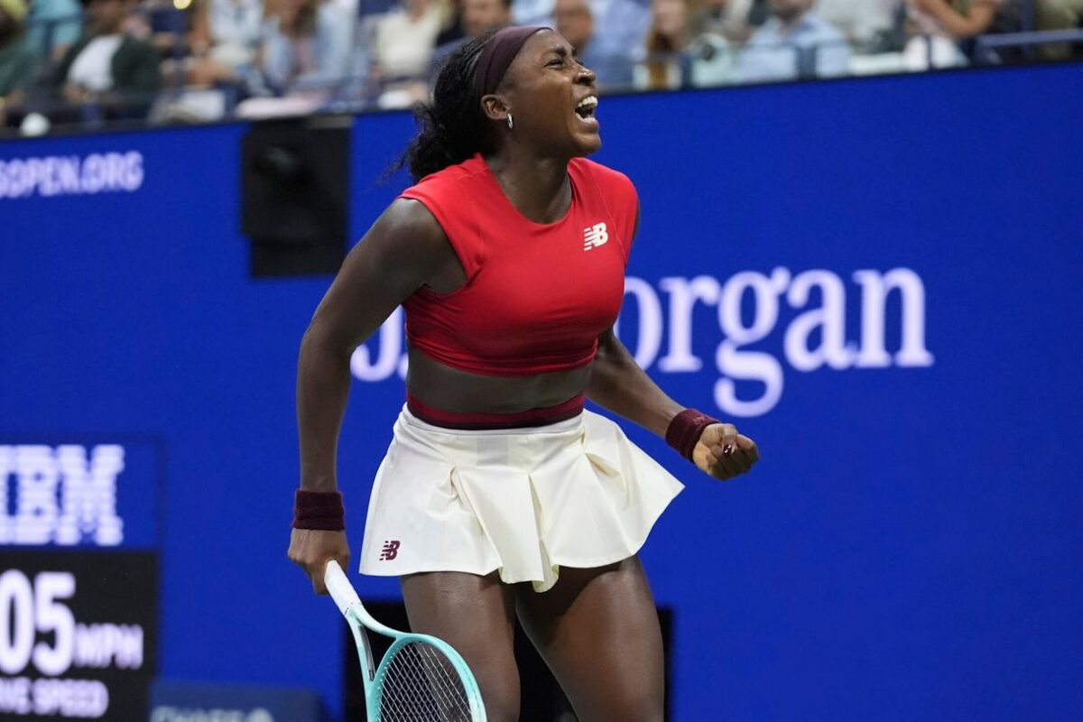 Coco Gauff’s 1st match with a new serve coach at the US Open is a struggle but also a win