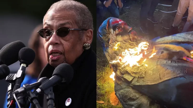 ‘A Racist and a Traitor’: Black Congresswoman Pushes Back Against Trump’s Plan to Reinstall Confederate Statue with a Bold Counterproposal of Her Own