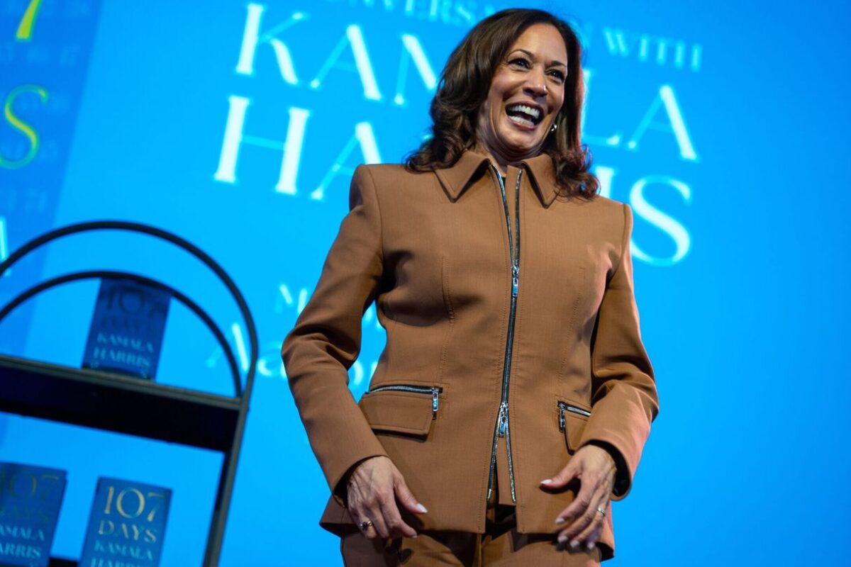 Harris faces protesters, condemns Israel’s war in Gaza on first night of book tour