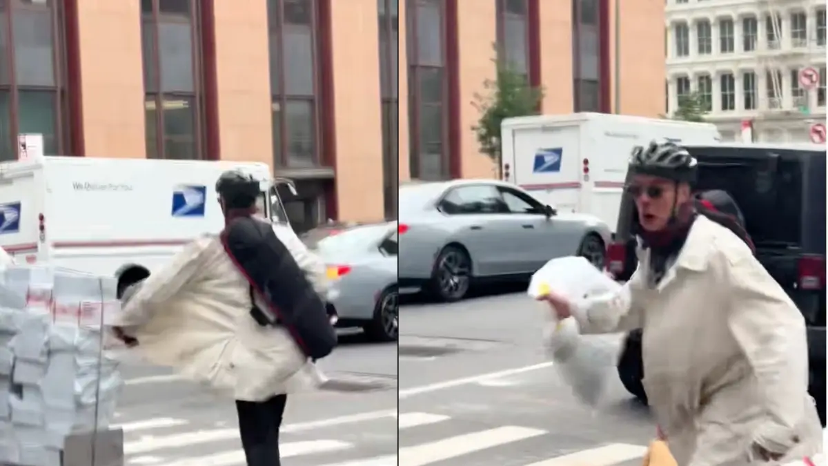‘I Watched This 3 Times’: White New York Man Who Throws Bags of Trash at Black Men Hit with Street Justice In Viral Video