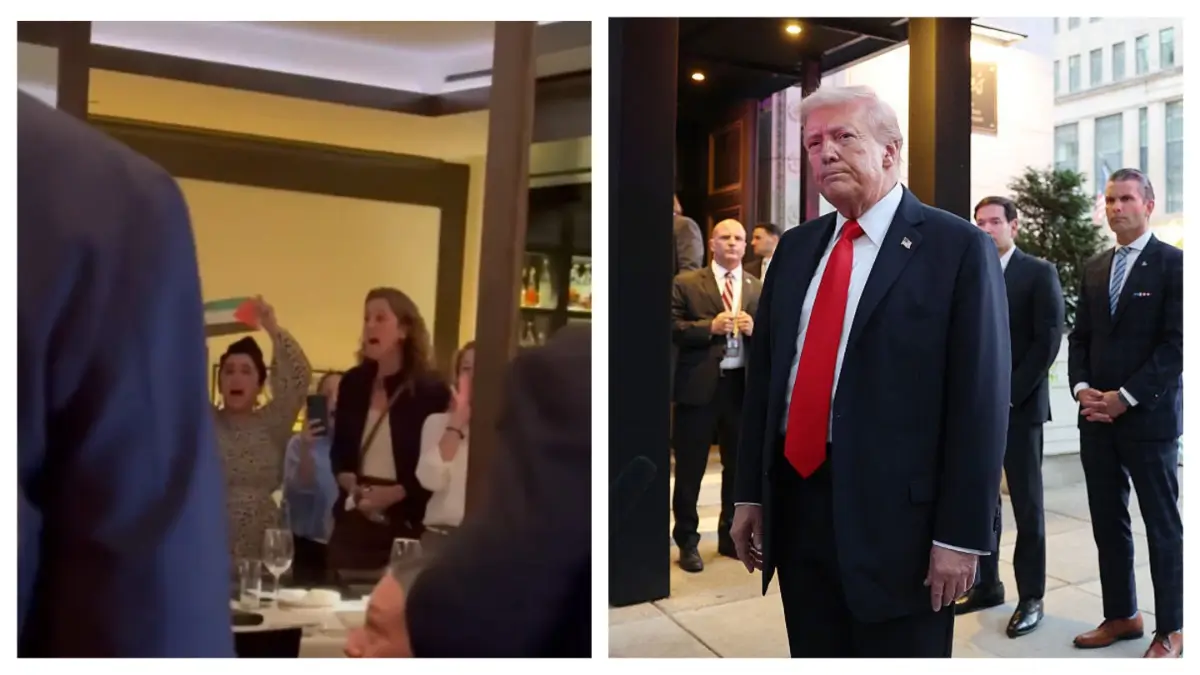 ‘He Crumbles’: Trump’s Viral D.C. Dinner Sparks Chaos as Protesters Heckle Him Up Close—Leaving the Internet Roaring Over His Wild Hand Gestures