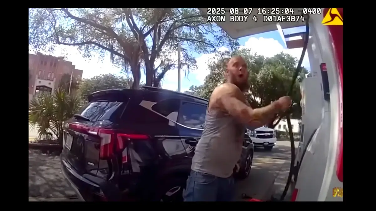‘You Dead A– Wrong!’: Cop Pulls Gun on Man Pumping Gas, Then Desperately Tries to Spin the Story Until Everyone Points Out the Obvious, Video Shows