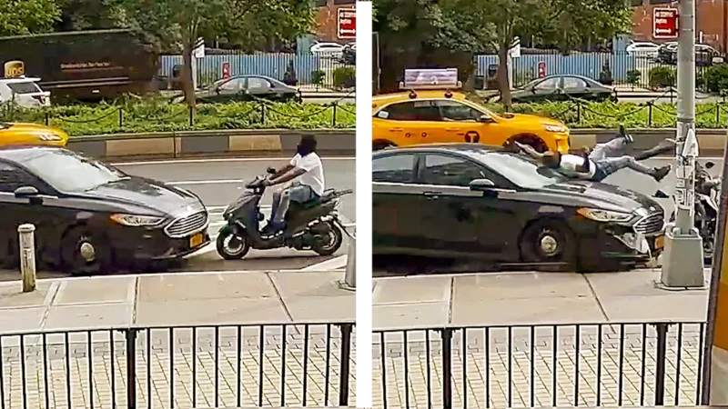 ‘Thrown Into the Air’: NYPD Cops Swerved Into Black Man on Scooter, Then Tried to Blame Him with a Bizarre Lie Until the Video Dropped, Lawsuit Claims