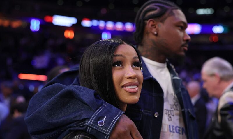 Cardi B shows off her and Stefon Diggs’ baby boy already twinning with dad in new Patriots-inspired fit