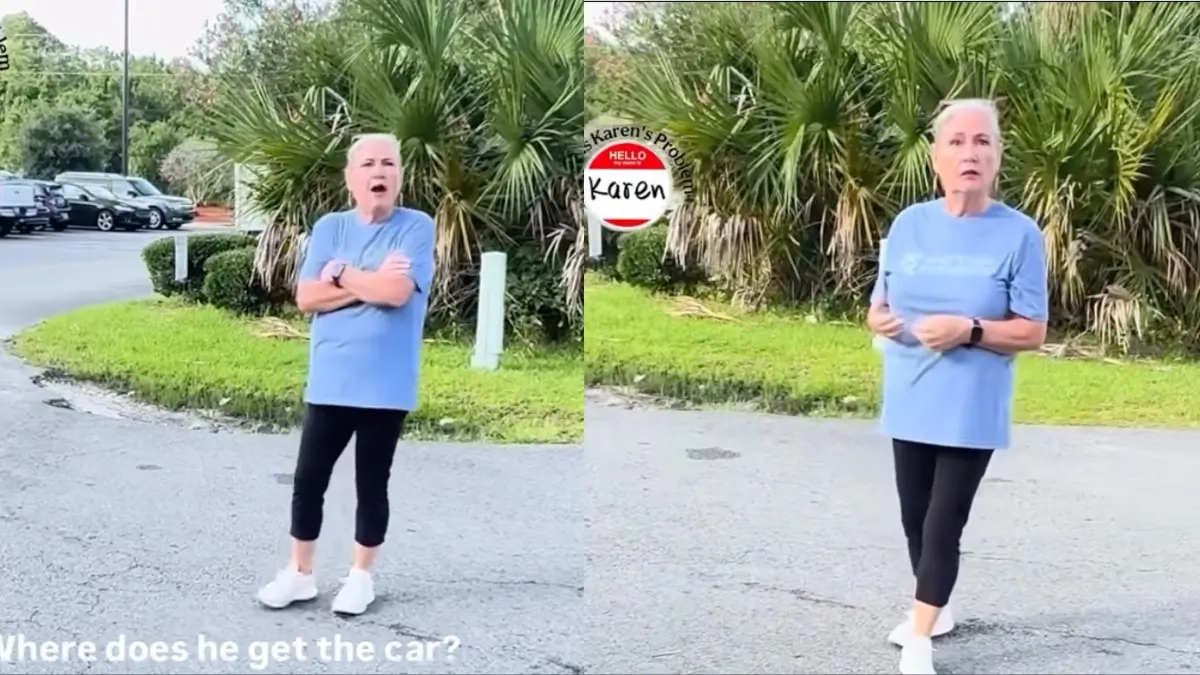 ‘Karen About to Be a Speed Bump’: Woman Nearly Struck Blocking Shoppers from Parking to Save Spots for Her Business, Firefighters Forced to Step In