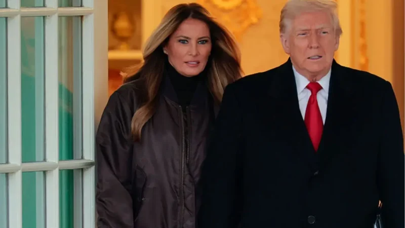 ‘Is She Drunk?’: Melania Struggles to Keep Trump ‘Propped Up,’ Tries to Steer Him Across the Lawn as His Feet Tried to Go the Other Way