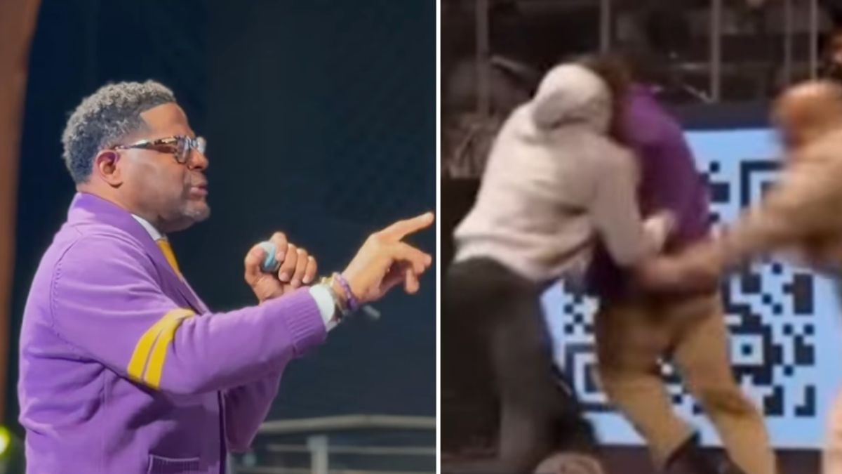 ‘The Wind Was Knocked Outta Him’: Atlanta Pastor Gets Rushed at the Pulpit, but His Quick Juke Move Sets Up Security to Take Disturbed Man Down