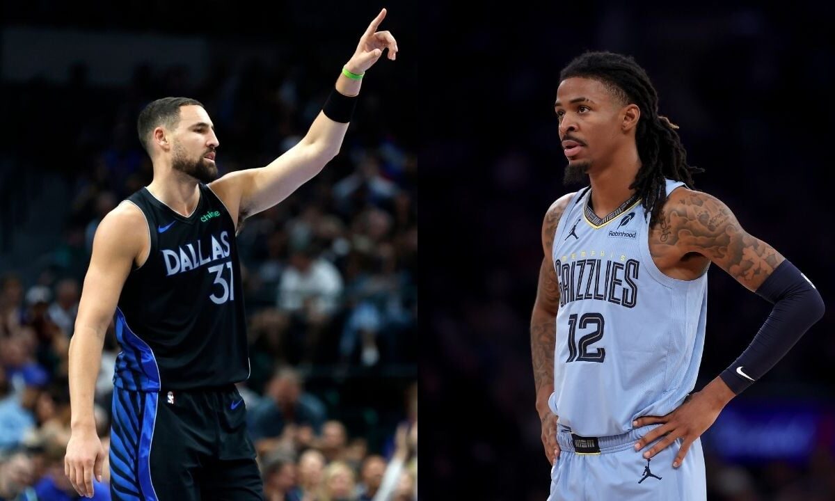 Klay Thompson and Ja Morant have heated exchange on the basketball court