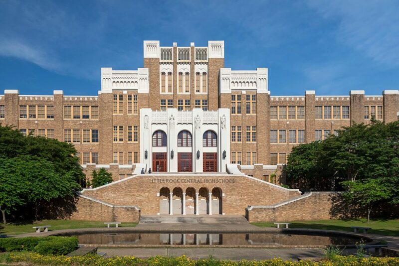 Neo-Nazis March To Little Rock Central High School, One Of The First Schools To Integrate After Brown v Board