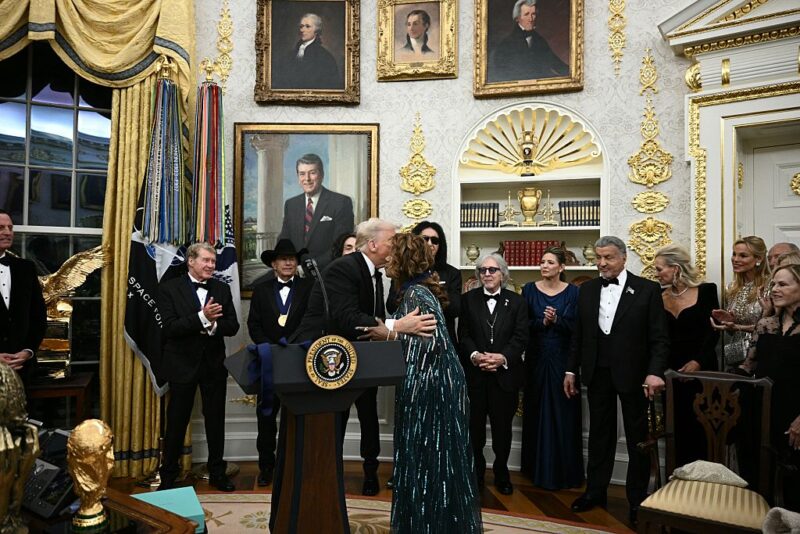 ‘He May as Well Told Her Good Girl’: Trump Butchers the Only Black Woman’s Name, Then Delivers a ‘Creepy’ Compliment Before Sealing It with a Kiss