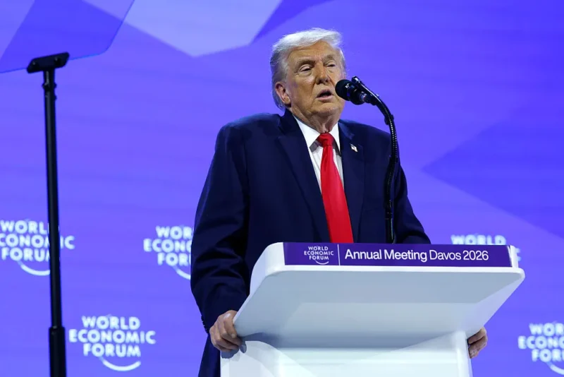 ‘BLOOD ON HIS HANDS’: Trump Holds the Podium at Davos So Hard His Grip Restricts Blood Flow — and the Close-Up Is What Everyone Can’t Stop Talking About