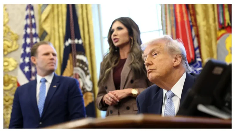 ‘WTAF???’: Trump Falls for Reporter’s Trap, Realizes He’s About to Say Something Controversial, Tries to Stop Himself — Says It Anyway, and Noem Only Makes It Worse