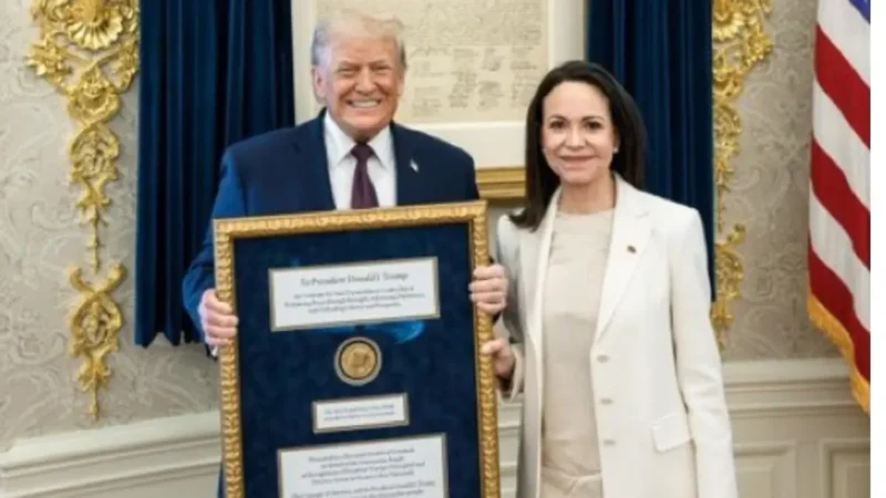 ‘How Embarrassing’: Did Trump Just Accept a Bribe in Plain Sight? Cameras Caught What Venezuela Opposition Leader Walked Out with