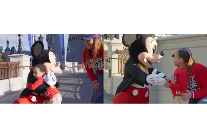 Cuteness overload! The internet is gushing over a three-year-old meeting Mickey Mouse