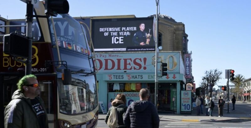 Right-Wing Group Calls ICE ‘Defensive Player Of The Year’ In Pro-ICE Billboard In San Francisco