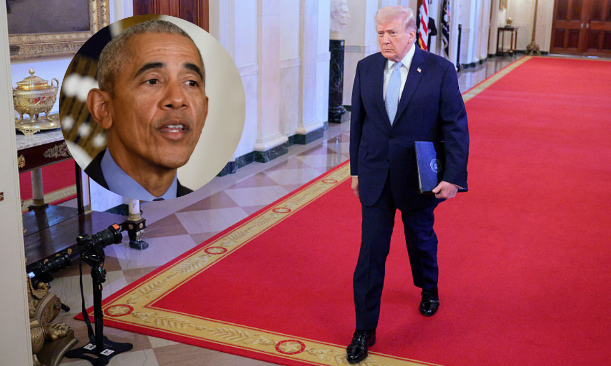 Trump post shows him being added to infamous 2010 painting of President Obama