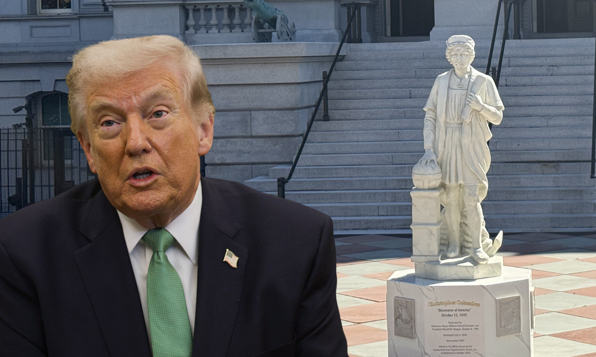 ‘Predictable rage bait’: Trump places statue of Christopher Columbus on White House grounds