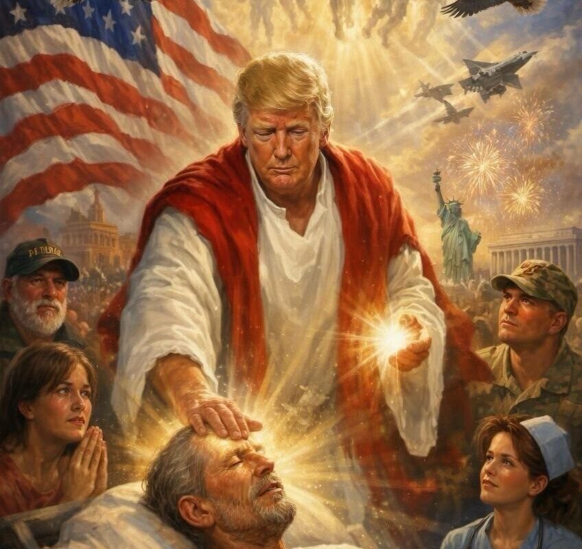 Donald Trump, Who Depicted Himself As Jesus, Read A Verse During A Marathon Bible Reading Event