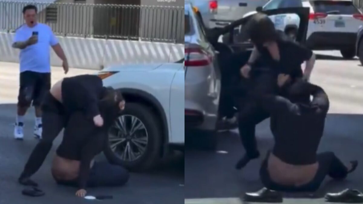 ‘Cowards’: Video of White Man Brutally Beating Black Woman Outside Las Vegas Goes Viral After No One Steps to Intervene