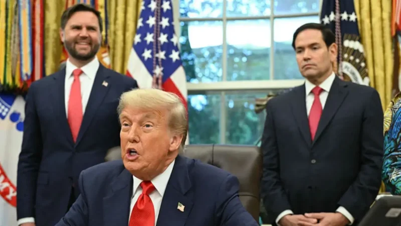 ‘Idiots’: Trump Humiliates Vance and Rubio in Cringe Loyalty Contest in Front of the World Before Reminding Them He Can End Their Futures Overnight