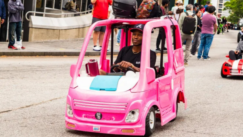 Georgia man turns pink Barbie camper into a gas-saving ride as prices at the pump climb