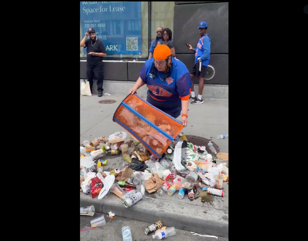 Knicks Fan Reportedly Fired After Going Viral For Stealing Knicks-Themed Trashcan During Manhattan Parade