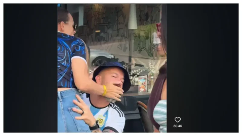 Argentina Fan Shouts Racial Slurs at Black Fan After World Cup Loss to Spain, Girlfriend Tried to Cover His Mouth But It Was Too Late