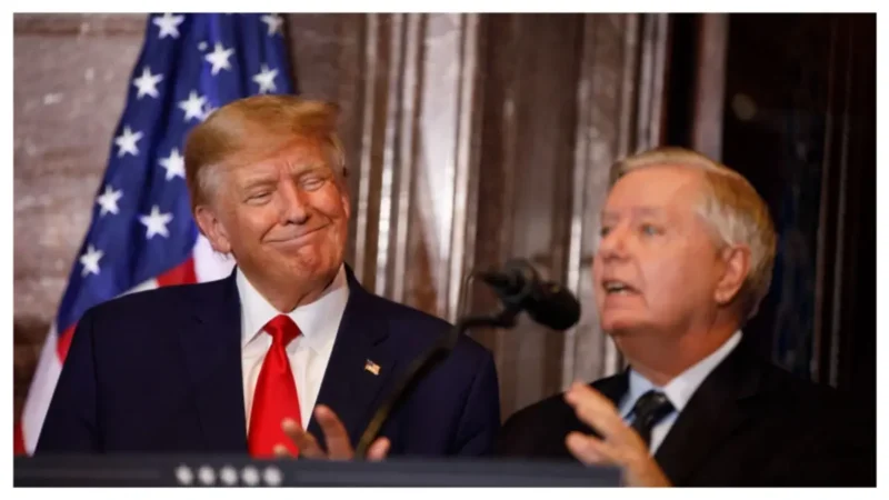 ‘Knock Knock, Anyone in There?’: Trump’s Shocking Goodbye to Lindsey Graham Backfires After Viewers Erupt Over His Final Gesture at the Casket
