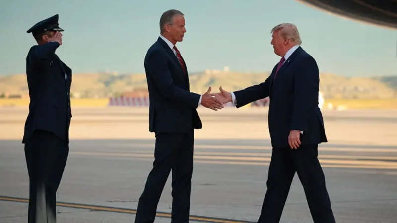 ‘Look at Trump’s Face’: Cameras Catch Trump’s Awkward Standoff with John Thune After Their Handshake as One Forceful Move Nearly Sends Him Off Balance