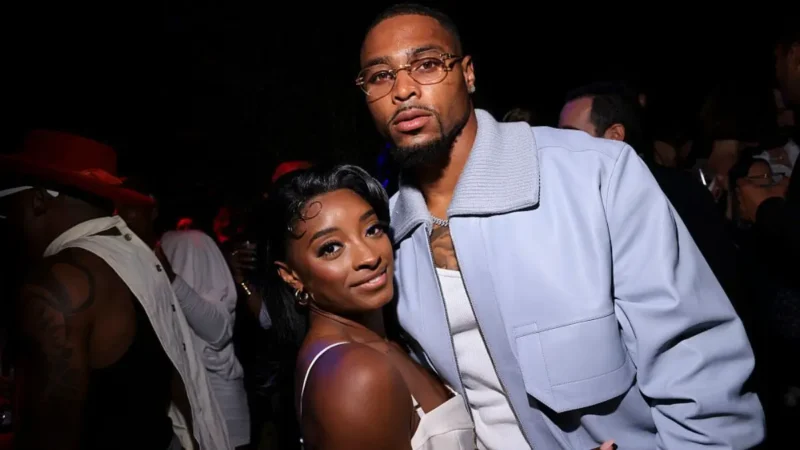 Simone Biles and Husband Jonathan Owens Make a Fashionable Splash at Taylor Swift and Travis Kelce’s Wedding — And Fans Can’t Get Enough