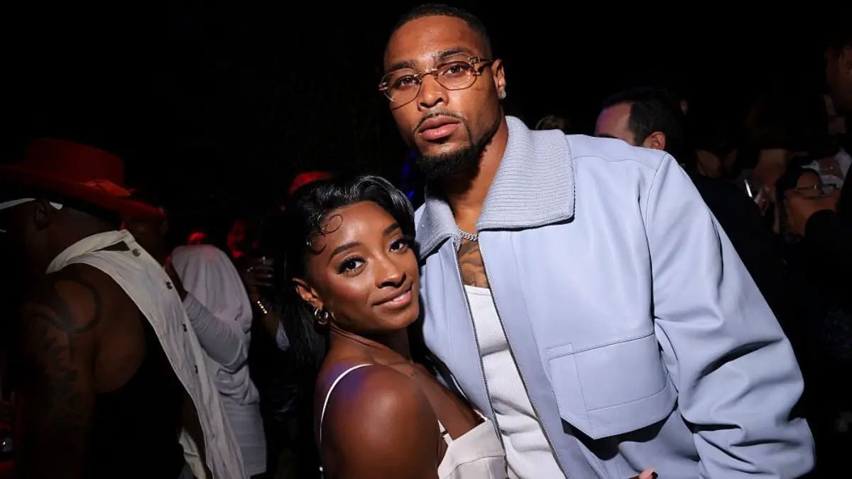 Simone Biles and Husband Jonathan Owens Make a Fashionable Splash at Taylor Swift and Travis Kelce’s Wedding — And Fans Can’t Get Enough